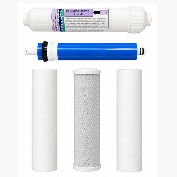 Kit de filtres 6 mois RO/DI avec membrane – Remplacement haute pureté pour systèmes RO