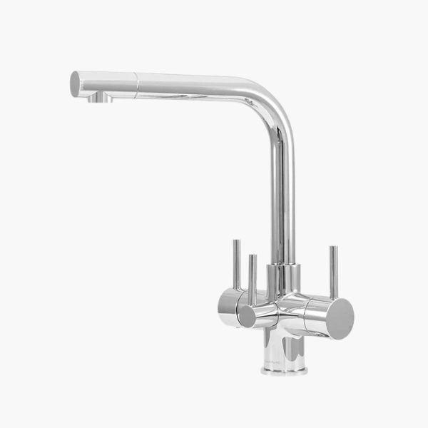 Robinet mitigeur 3 voies et filtre design italien à 3 leviers Sorrento chromé