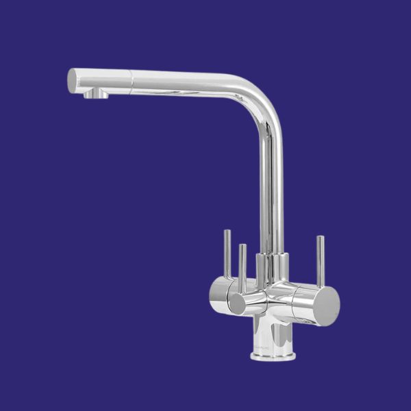 Robinet mitigeur 3 voies et filtre design italien à 3 leviers Sorrento chromé